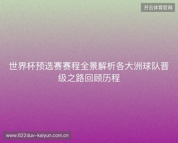 世界杯预选赛赛程全景解析各大洲球队晋级之路回顾历程 世界杯预选赛赛程全景解析各大洲球队晋级之路回顾历程
